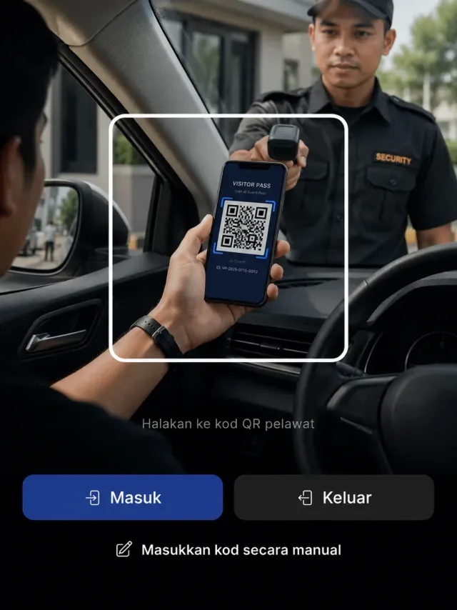 Skrin pengimbas kamera dengan bingkai sasaran dan butang lampu suluh.
