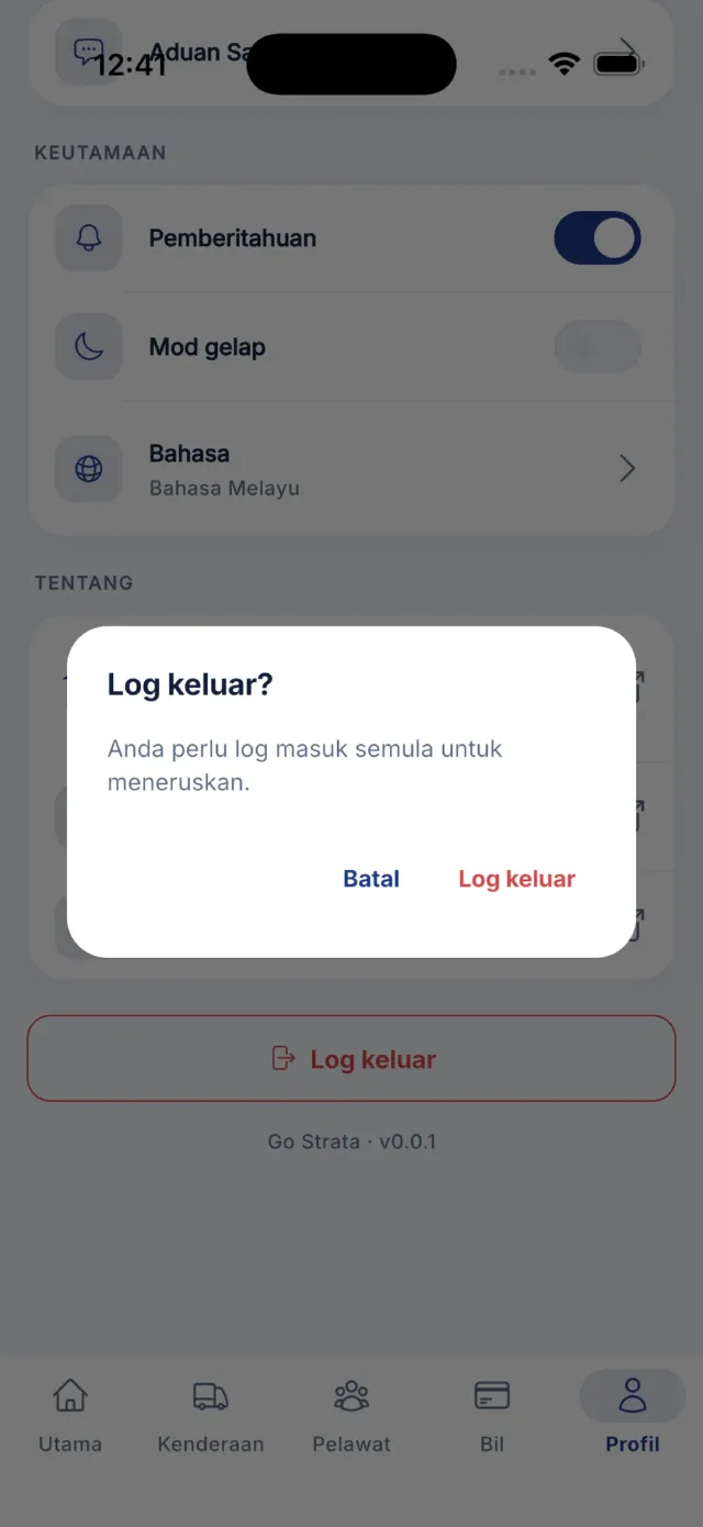 Dialog pengesahan Log keluar?